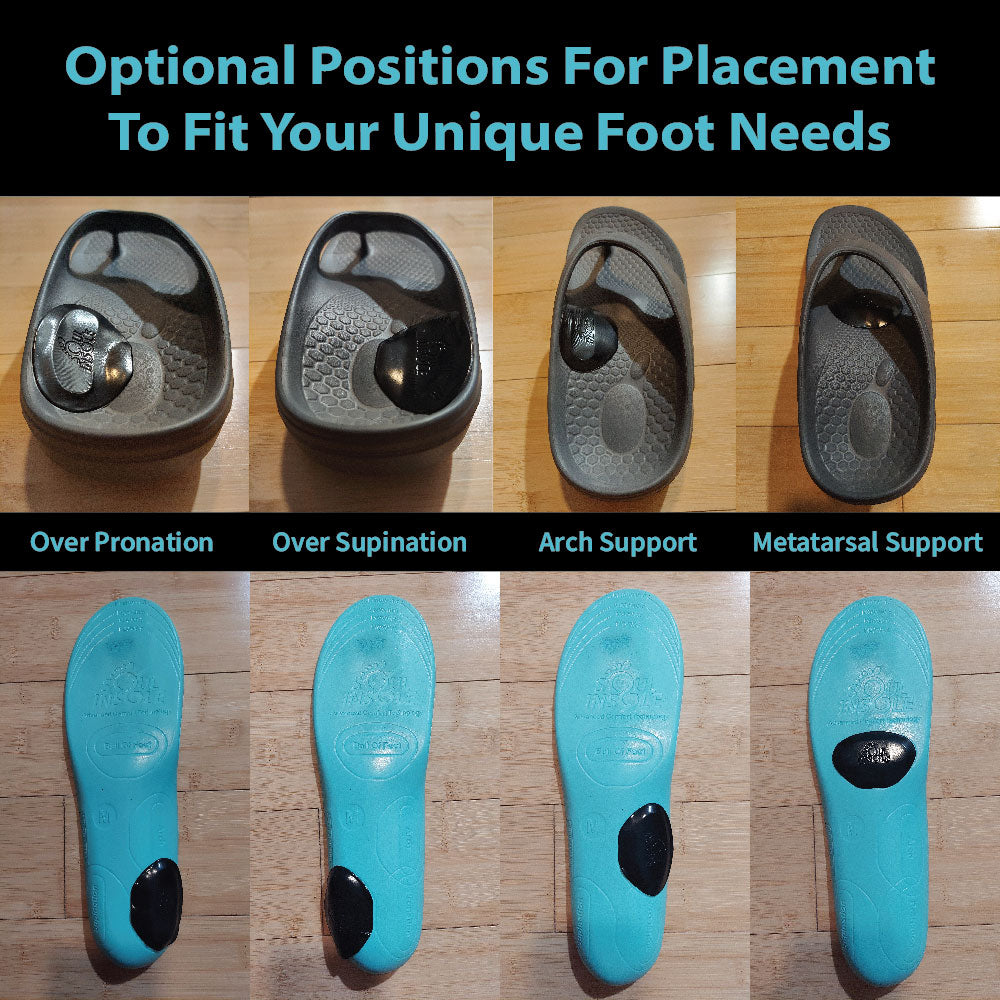 Stackable supports and gel ramps by Soul Insole, showing adjustable supports and flexible gel ramps for comfort and mobility.