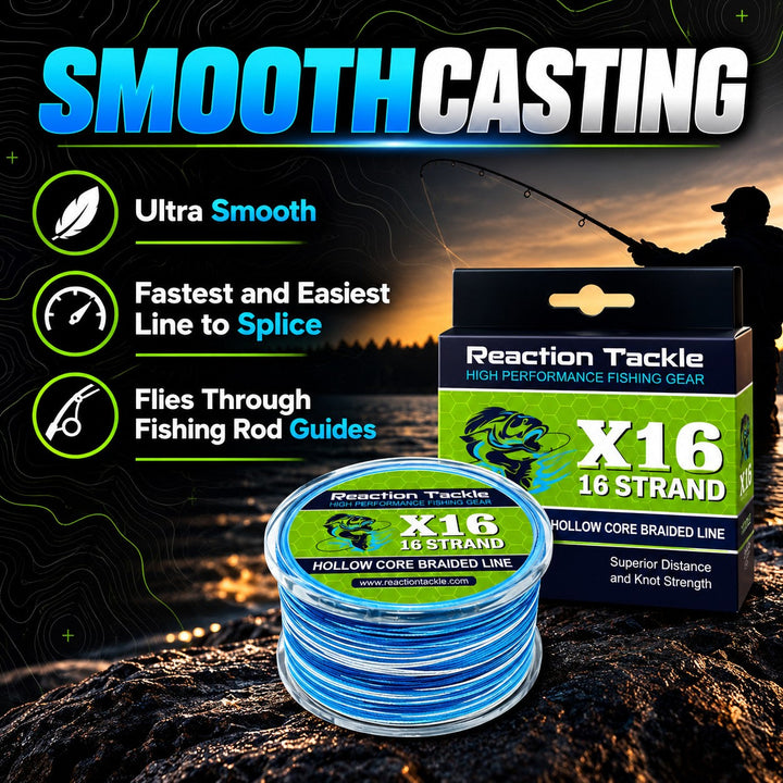 Reaction Tackle Hollow Core - 16 Strand Braided Fishing Line