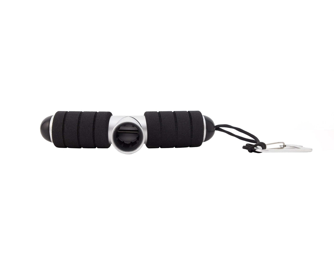 Silver T-Bar rod cushion by Stand Up Fishing with a padded, textured surface and sturdy metal T-bar for fishing rod support.