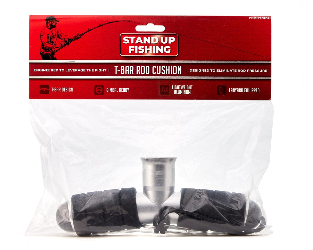 Silver T-Bar Rod Cushion from Stand Up Fishing, designed for comfortable grip and support during fishing trips.