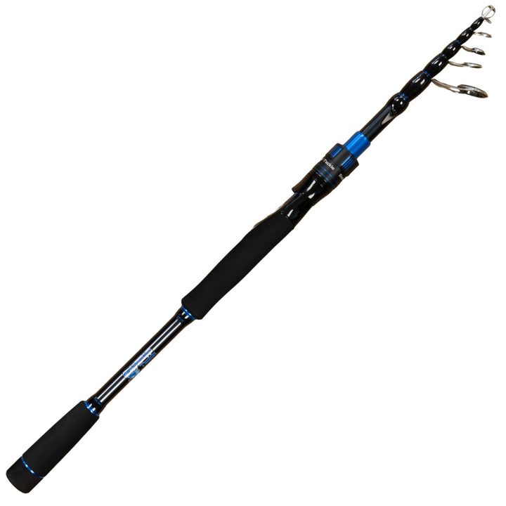 Reaction Tackle Telescopic Spinning Rod – Carbon Travel Fishing Rod – Collapsible Rod for Freshwater and Saltwater - NEW