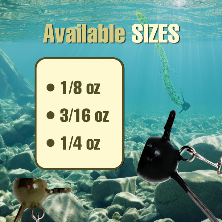 Reaction Tackle Tungsten Stand-Up Shaky Head Jigs, 5-pack, showing close-up of the sleek tungsten jig heads with hooks and detailed design.