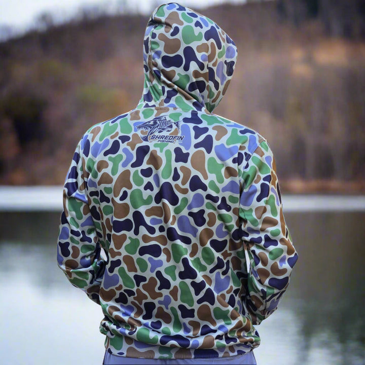 ShredFin Retro Camo Elite Performance Hoodie | Marsh Camo