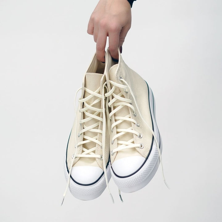 Elastic shoelace from Bread Luxe Creme collection, showing the soft, flexible, and stylish shoe laces with a textured design.
