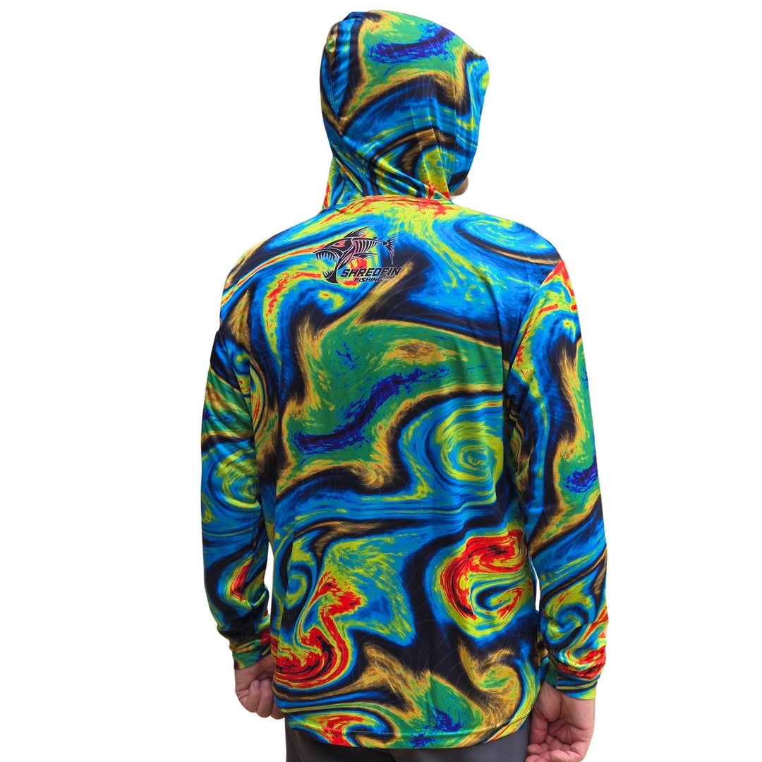 ShredFin StormSurge Hooded Performance Shirt | Sonar Swirl