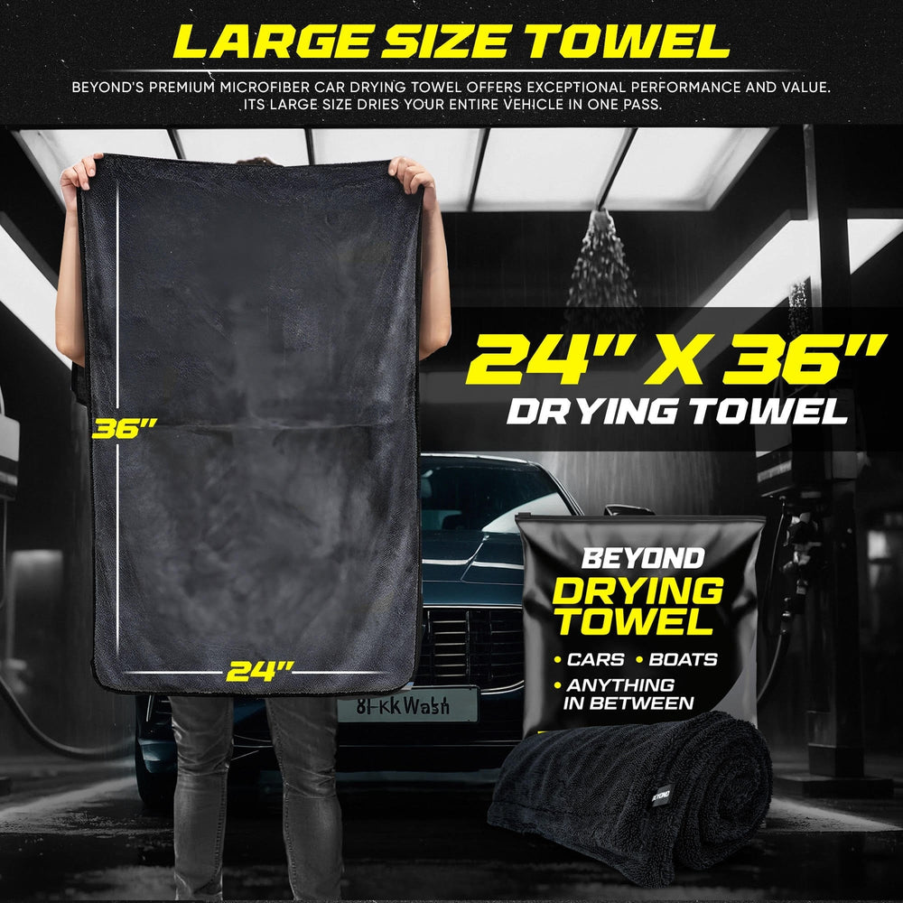 Beyond Braid drying towel, large super absorbent microfiber towel for quick drying and premium quality cleaning.