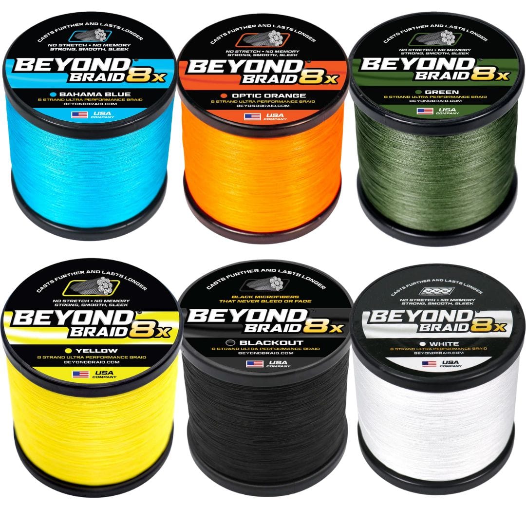 Beyond Braid 8-strand braided fishing line in green, 300 yards, designed for high performance in saltwater and freshwater fishing.