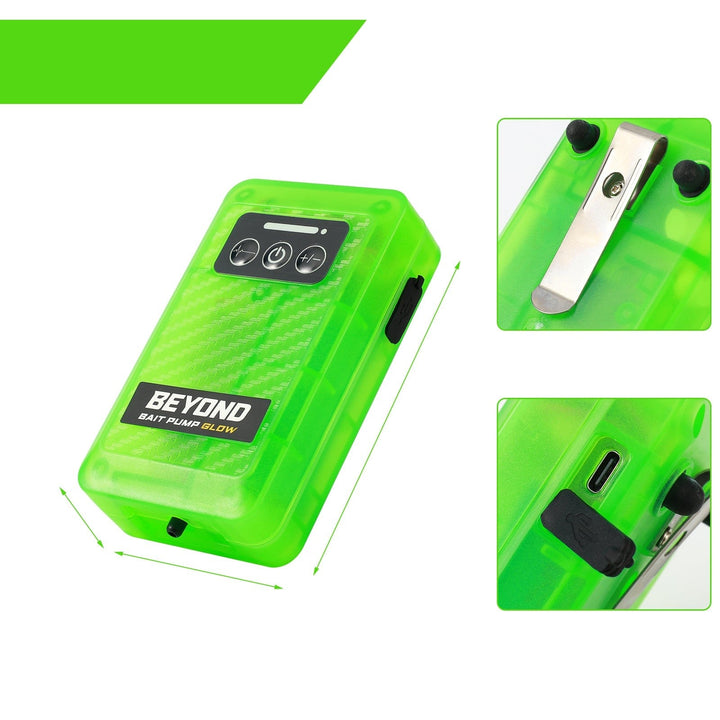 Rechargeable aerator from Beyond Braid with glow-in-the-dark bubbler, designed for outdoor use and easy to operate.