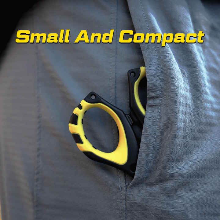 Mini Beyond Braid scissors for cutting braided fishing line, featuring sharp blades and compact design for precise fishing line trimming.