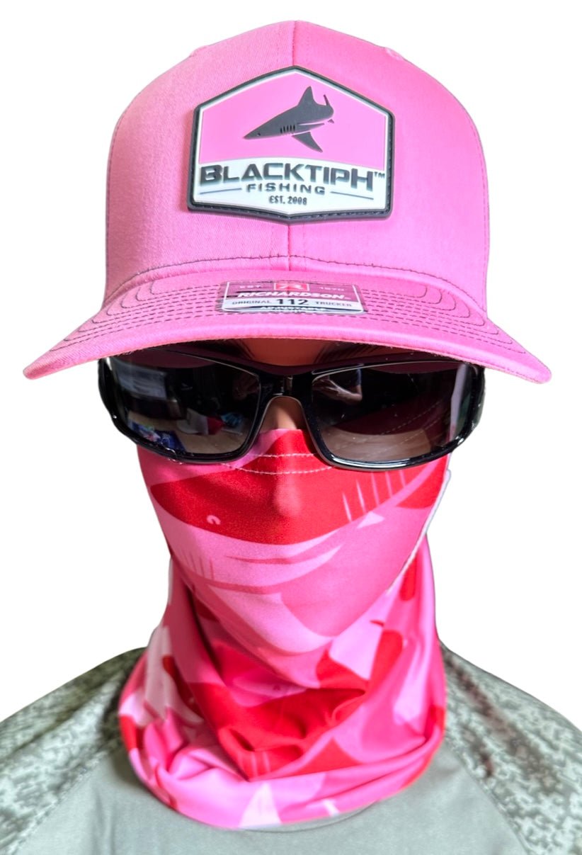 Pink BlacktipH performance face shield, lightweight and breathable apparel accessory for outdoor activities and protection.