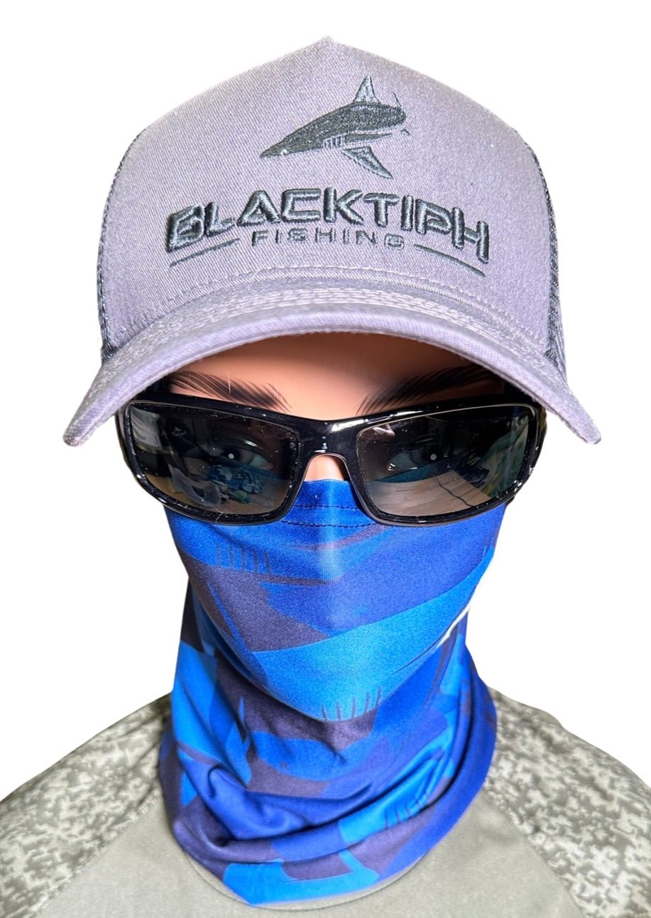 BlacktipH royal blue performance face shield, lightweight apparel and accessories for sports or outdoor activities.