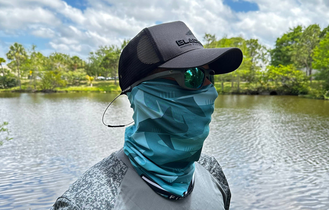 BlacktipH teal performance face shield, lightweight and breathable apparel accessory, designed for comfortable outdoor protection.