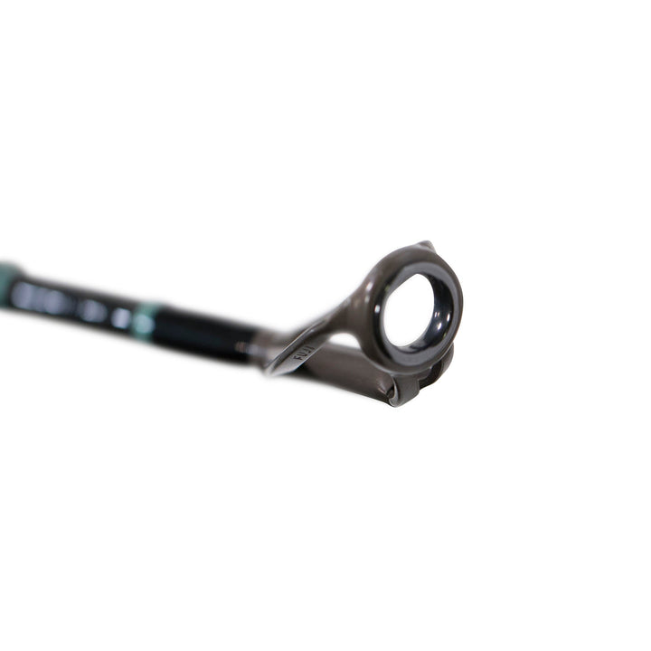 BlacktipH 30-50lb standup fishing rod with carbon fiber wrap, designed for heavy-duty saltwater fishing.