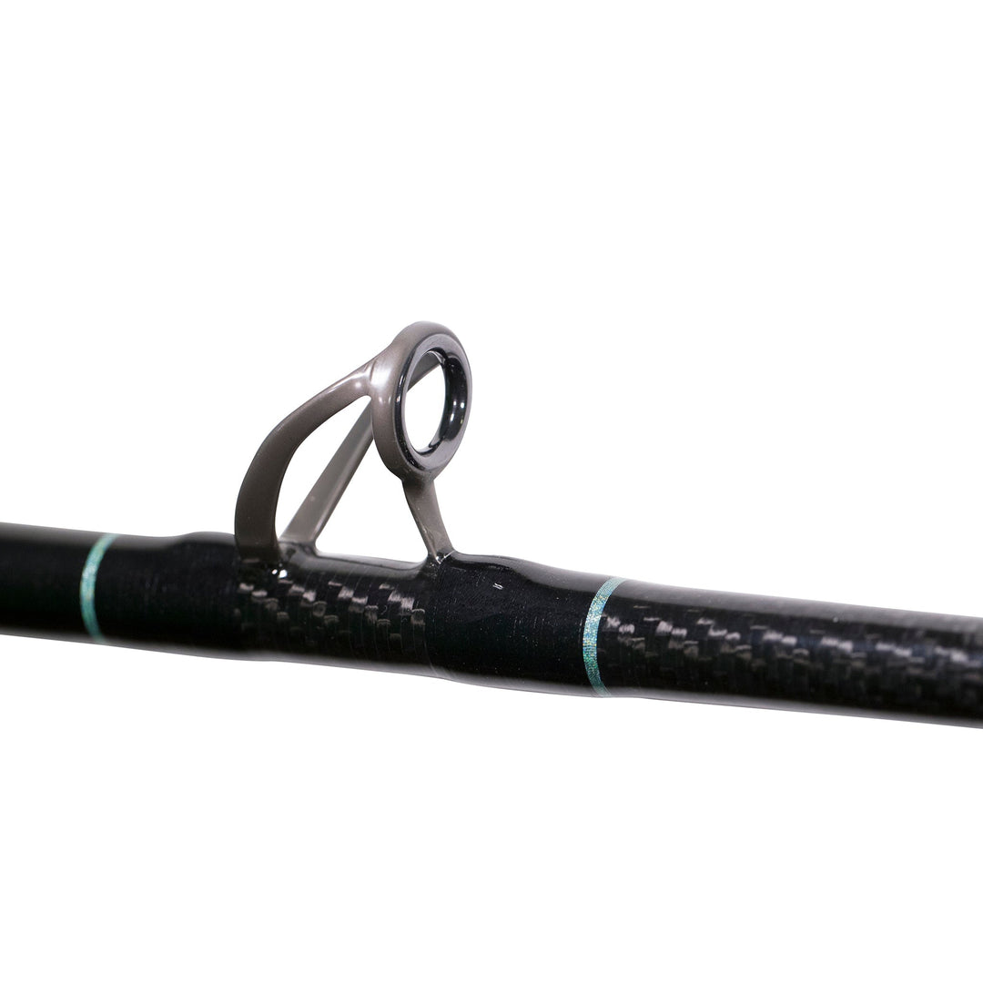 BlacktipH 30-50lb standup fishing rod with durable carbon fiber wrap, designed for freshwater and saltwater fishing.