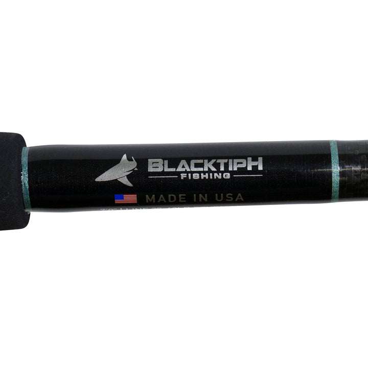 BlacktipH live bait fishing rod with Winthrop Epic butt and carbon fiber wrap, designed for durable and sensitive fishing experience.
