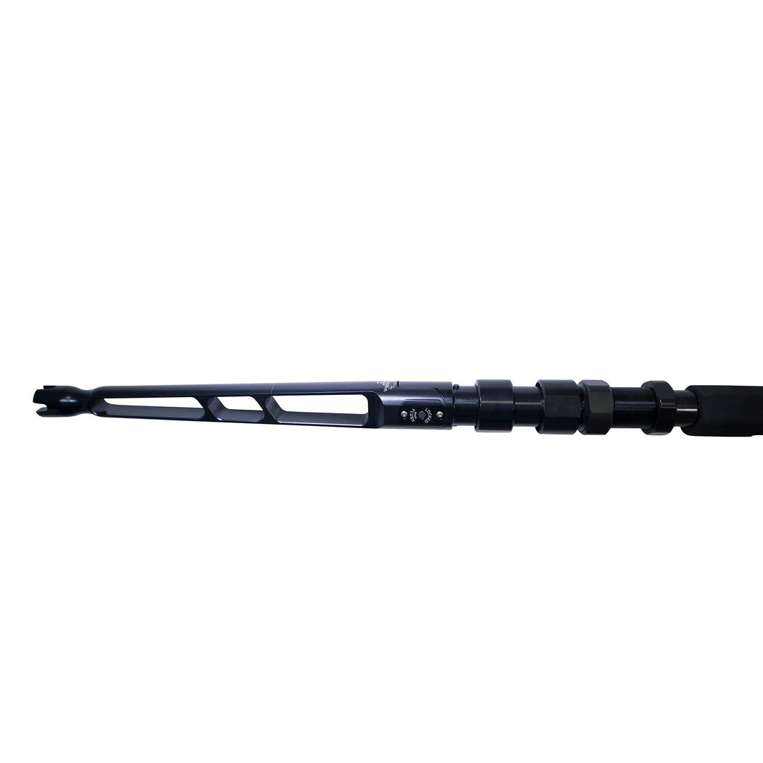 BlacktipH Shark fishing rod with Winthrop Terminator butt and carbon fiber wrap for durable saltwater fishing.