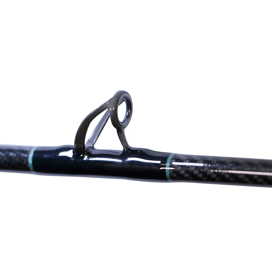 BlacktipH shark fishing rod featuring a Winthrop Terminator butt and carbon fiber wrap for durable, high-performance fishing.