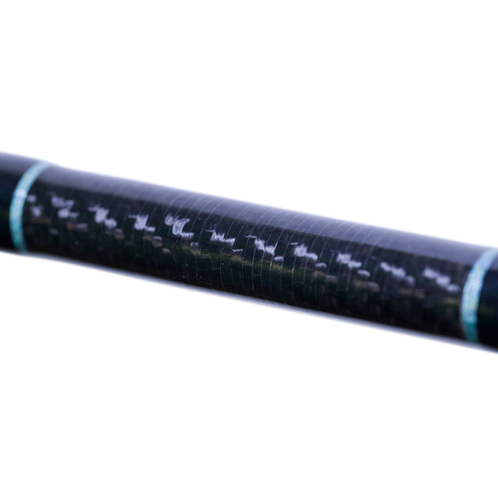 BlacktipH Shark fishing rod with Winthrop Terminator butt and carbon fiber wrap, designed for heavy-duty saltwater fishing.