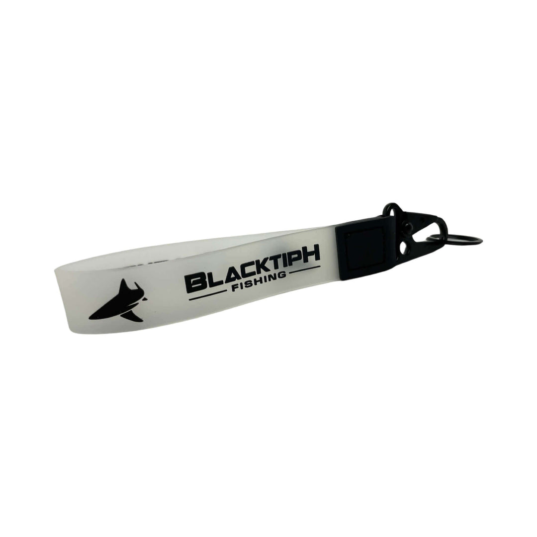 Frosted PVC BlacktipH lanyard with crane clip for holding ID badges or keys, featuring a clear, durable design.