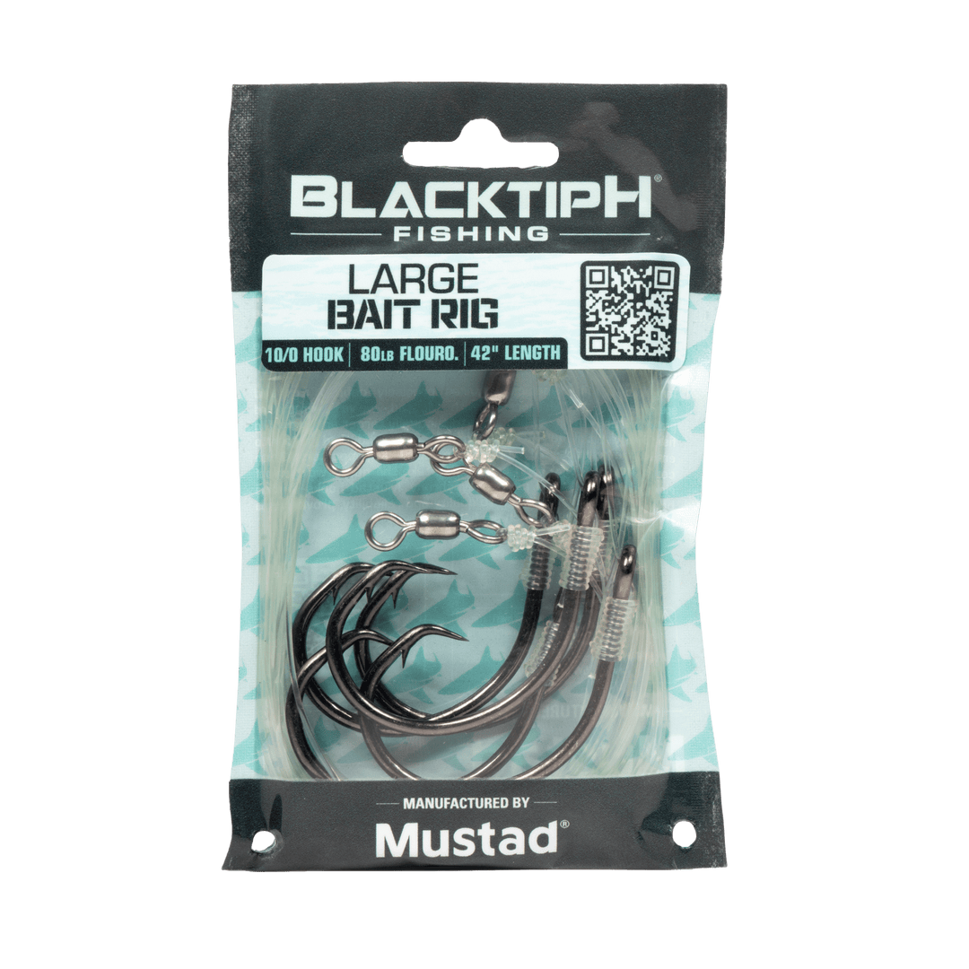 Large live bait rig pack with BlacktipH x Mustad 10/0 hooks, designed for fishing with live bait, shown in a clear, detailed image.