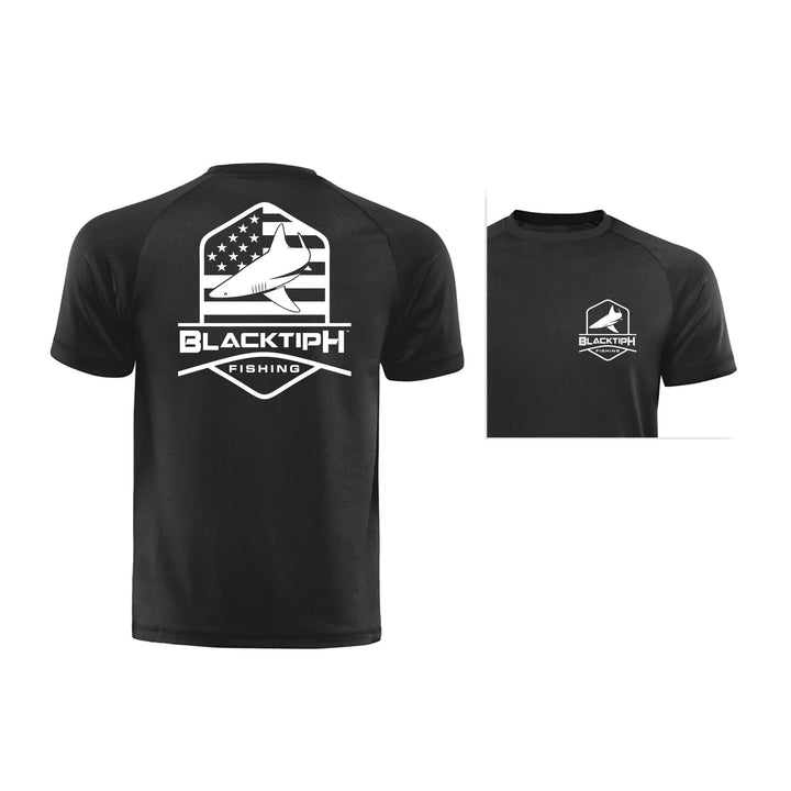 BlacktipH Stars, Stripes, & Shark cotton blend T-shirt with patriotic star and shark motifs, casual and stylish for everyday wear.