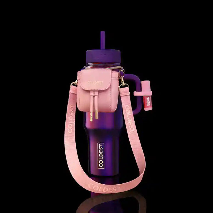 Coldest mini backpack and squeeze holder with key hanger in blush mint, compact and stylish for everyday use.