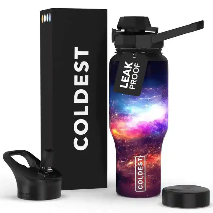 Coldest 36oz Universal water bottle with stainless steel body and screw-on lid, designed for durable, leak-proof hydration.