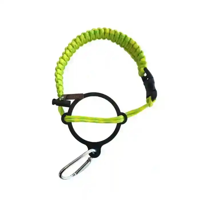 Coldest Paracord Handle accessory with black and gray braided paracord wrapped around a sturdy handle for outdoor use