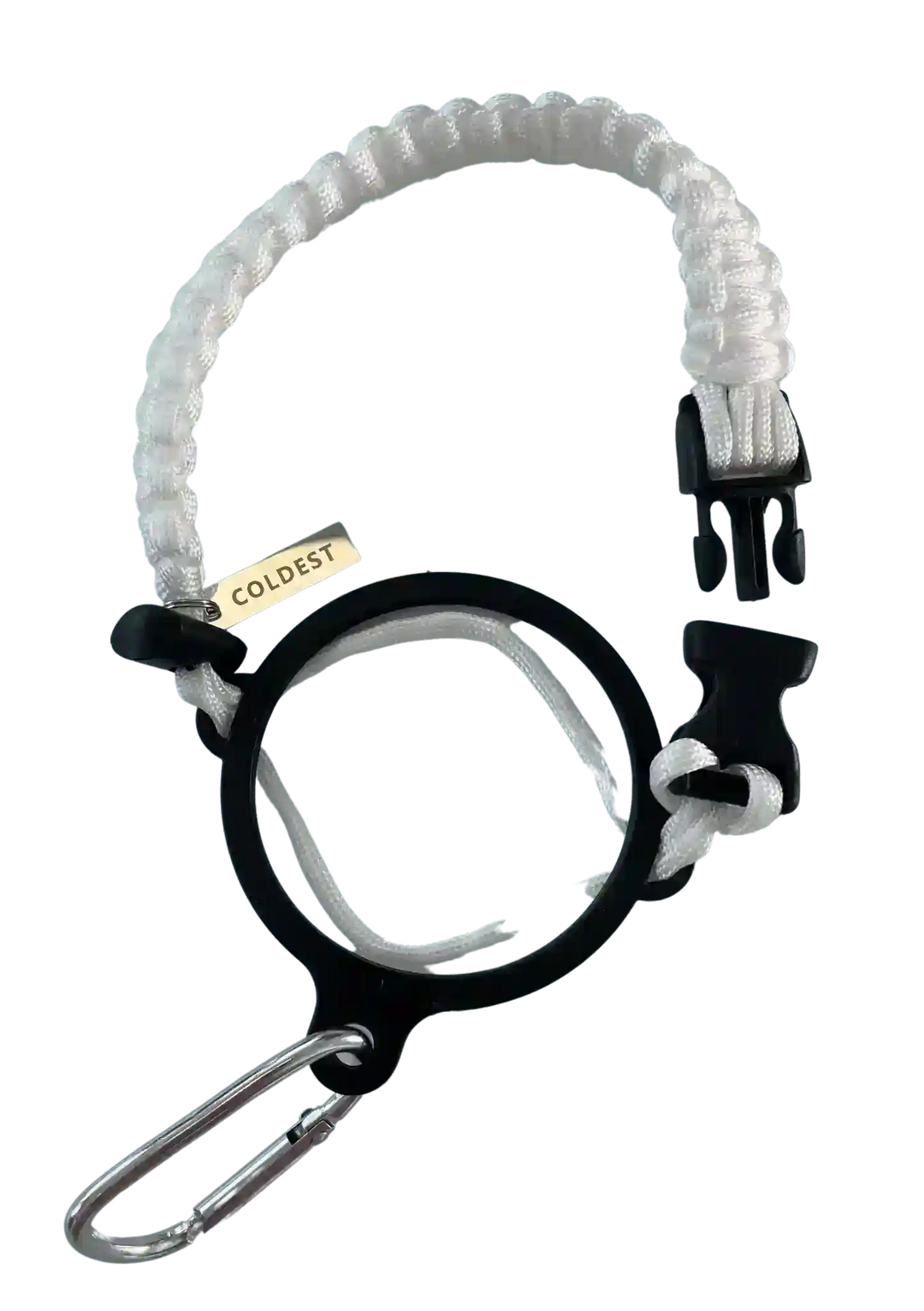 Coldest Glowie Paracord accessory with a handle, featuring bright glow-in-the-dark fibers and durable nylon material.