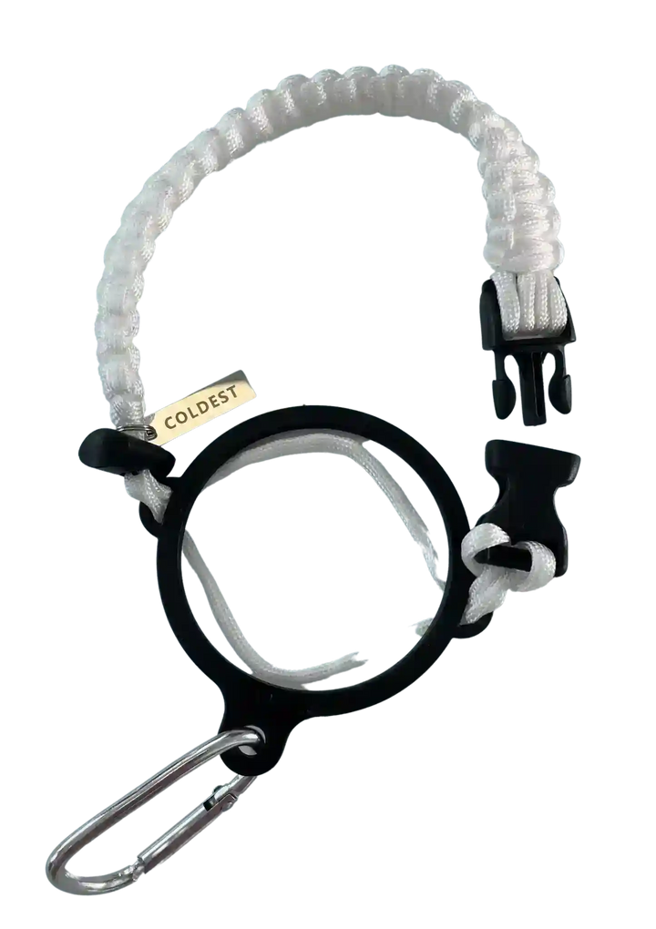 Coldest Glowie Paracord accessory with a handle, featuring bright glow-in-the-dark fibers and durable nylon material.