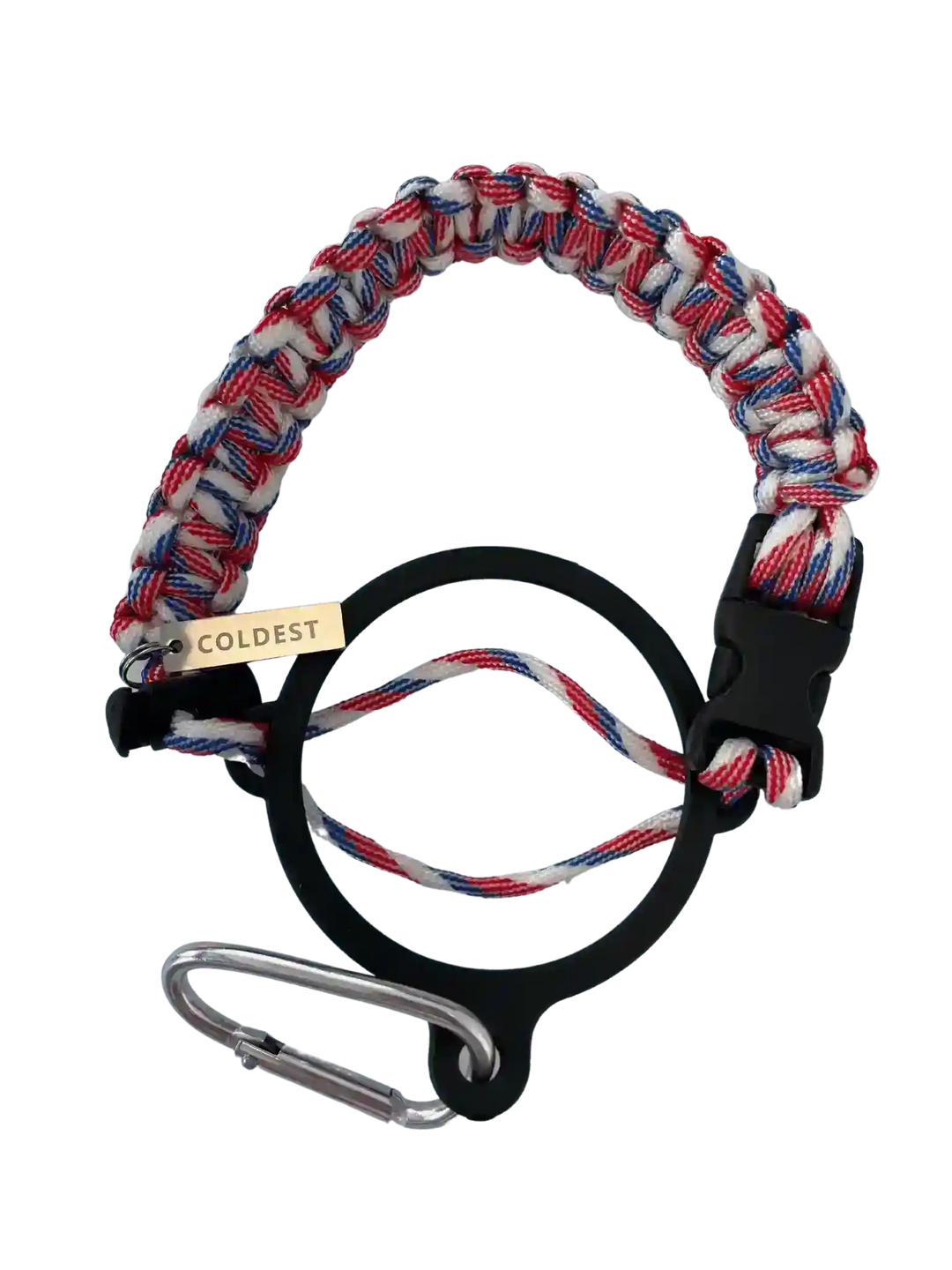 Coldest Glowie Paracord accessory with a handle, featuring vibrant, glow-in-the-dark colors and durable nylon material.