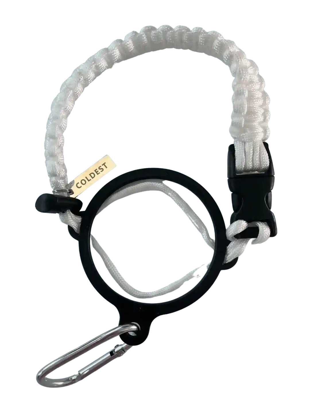 Coldest Paracord Handle accessory with durable black paracord and ergonomic grip for outdoor gear and camping equipment.