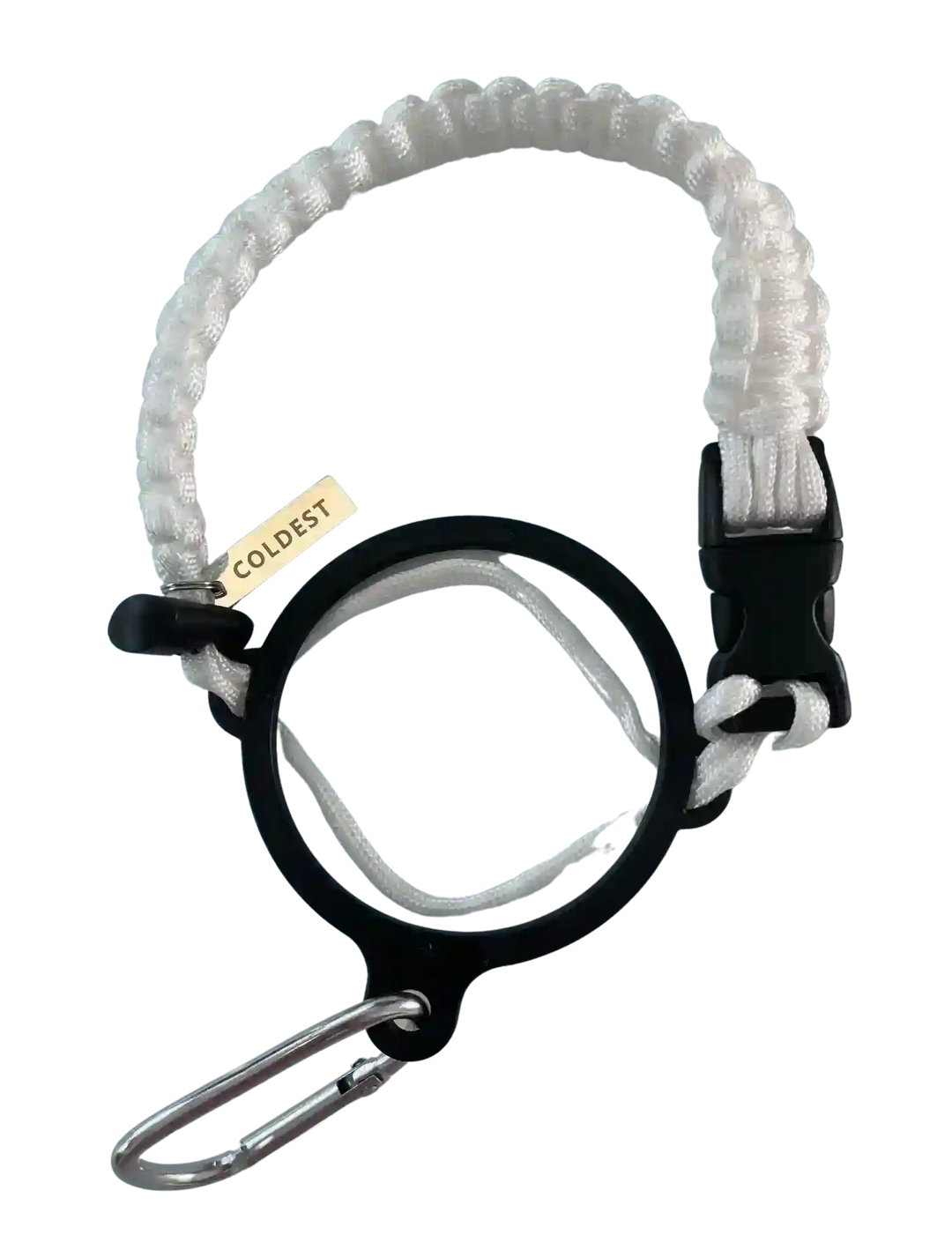 Coldest Paracord Handle accessory with durable black and gray paracord wrapping and ergonomic grip design.