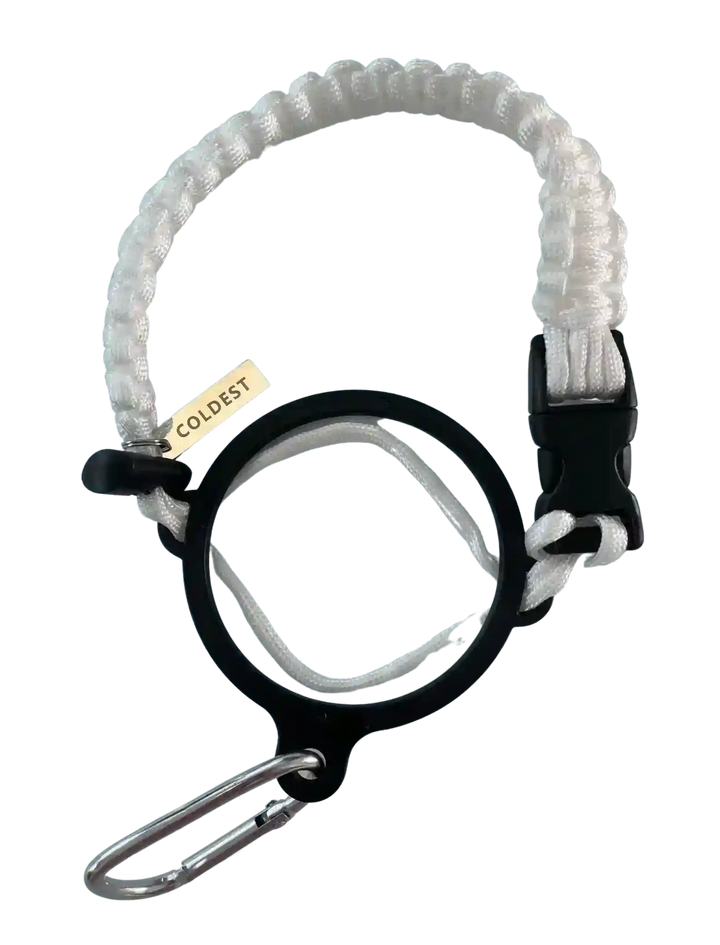 Coldest Paracord Handle accessory with durable black and gray paracord wrapping and ergonomic grip design.