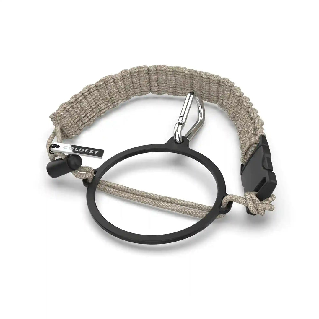 Coldest Paracord Handle accessory with woven black and gray paracord, designed for durability and grip.