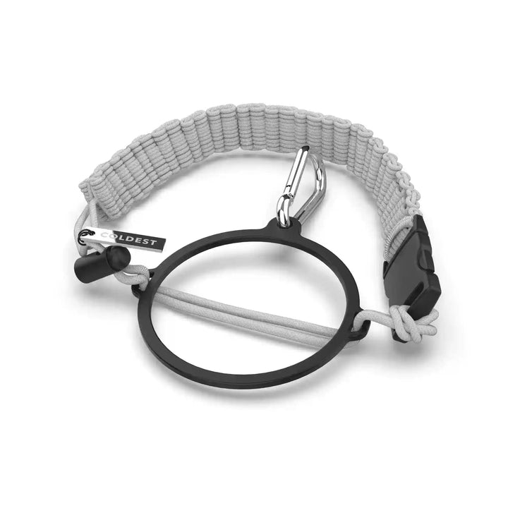 Coldest Paracord Handle accessory with black and gray woven paracord, designed for durability and grip.