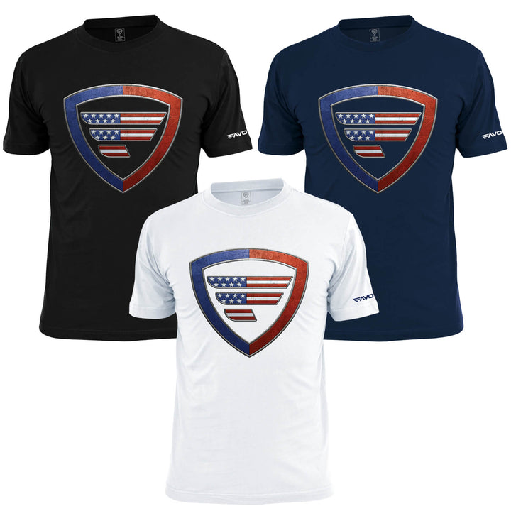 Favorite Fishing Defender Shield T-Shirt, casual shirt with defender shield graphic, comfortable fit, perfect for outdoor activities.