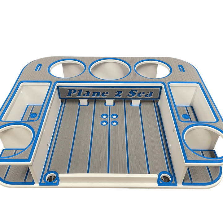 Custom boat name lettering on decking kits by Docktail Bar, featuring customizable font and letter style options for boats.