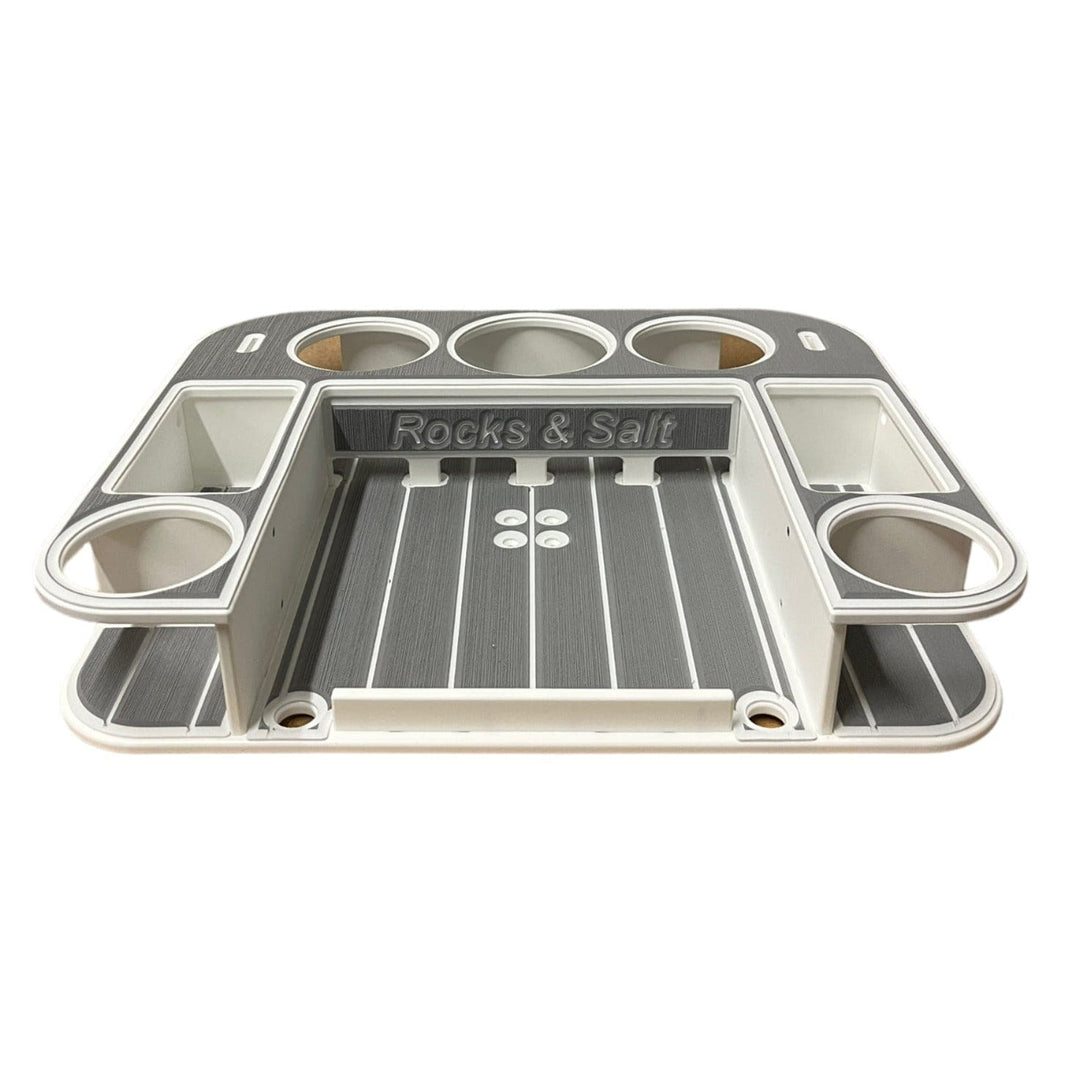 Custom boat name displayed on decking kit from Docktail Bar, showcasing font and letter style options for boat personalization.