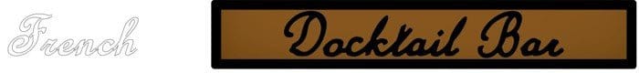 Custom boat name in stylish font on decking kit by Docktail Bar, ready to personalize with your boat's name.