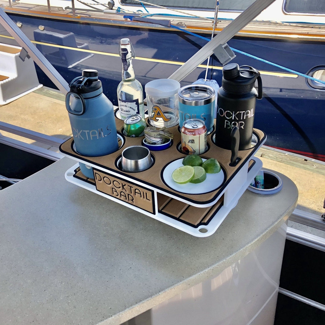 Docktail Boat Table Caddy with 2 SeaSucker Vacuum Mounts - Choose Your Color