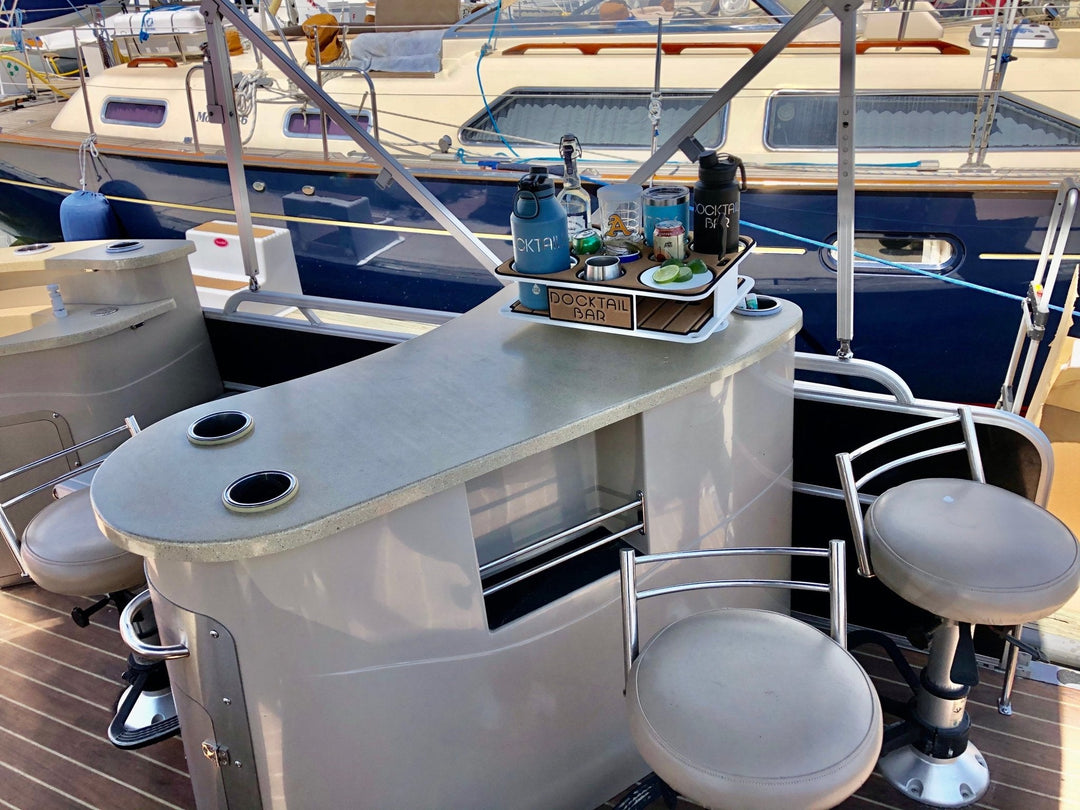 Docktail Boat Table Caddy with 2 SeaSucker Vacuum Mounts - Choose Your Color