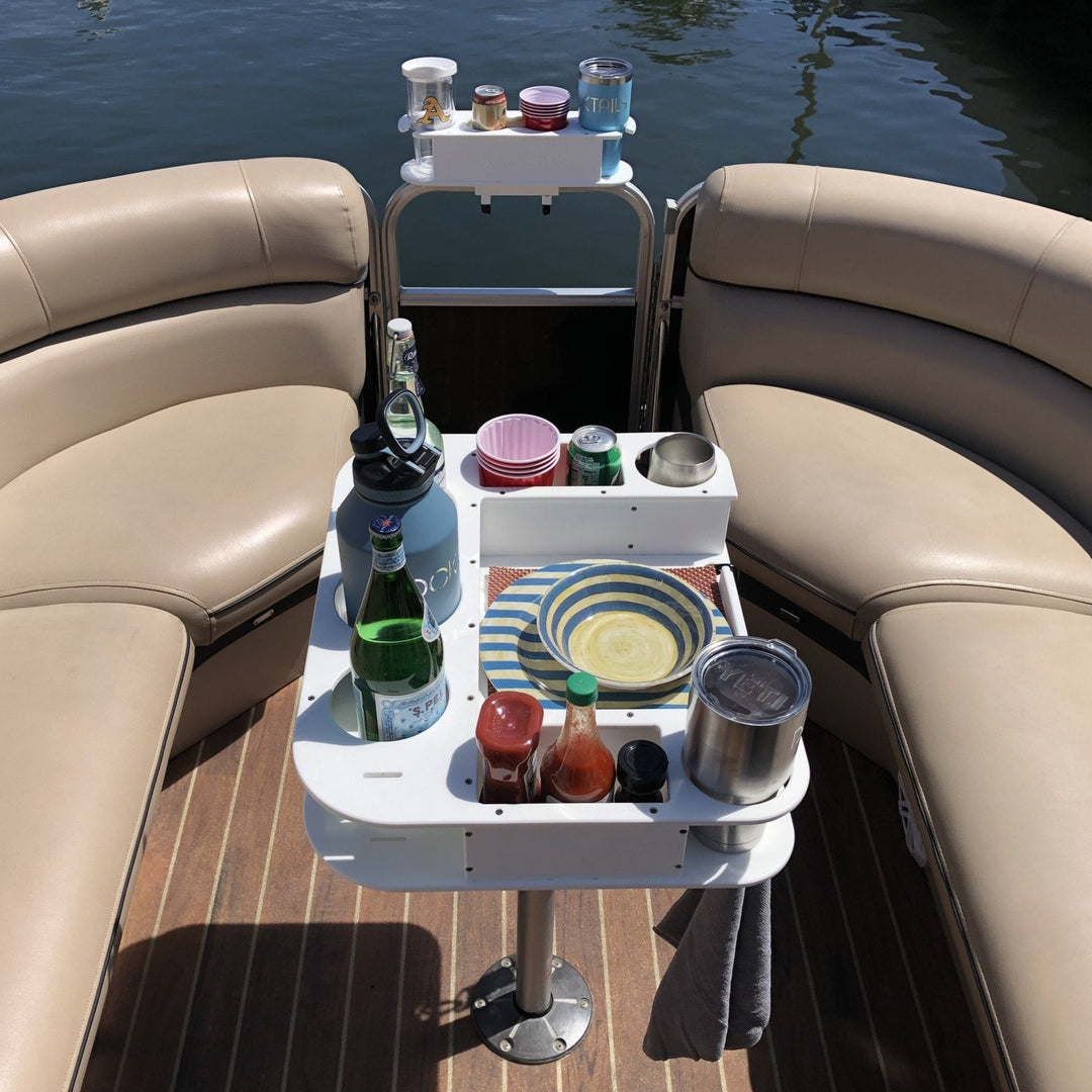 Docktail Butler Boat Table with Pedestal Table Attachment Options
