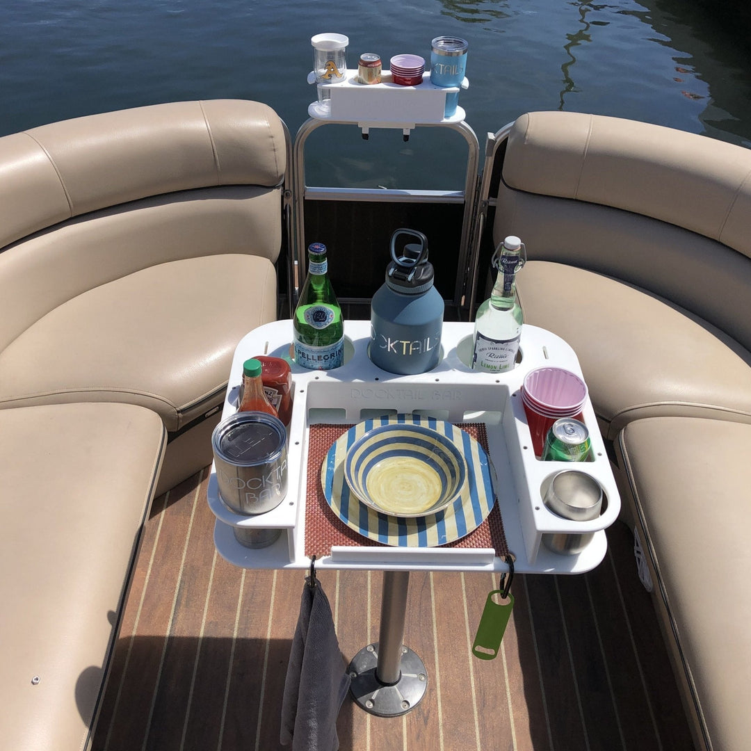 Docktail Butler Boat Table with Pedestal Table Attachment Options