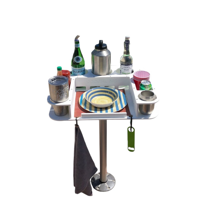 Docktail Butler Boat Table with Pedestal Table Attachment Options