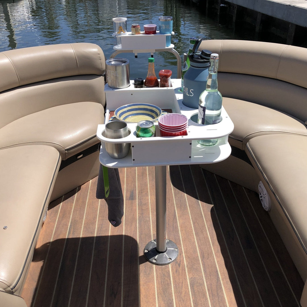 Docktail Butler Boat Table with Pedestal Table Attachment Options
