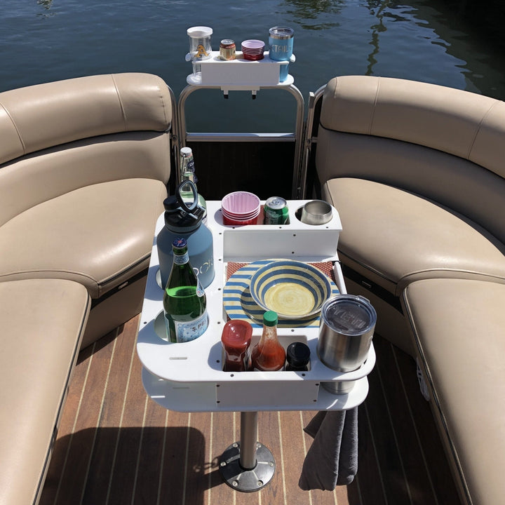 Docktail Butler Boat Table with Pedestal Table Attachment Options