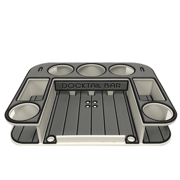 Docktail Butler Boat Table with Pontoon Boat Rail Mount