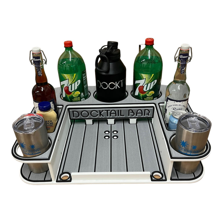 Docktail Butler Boat Table with Pontoon Boat Rail Mount