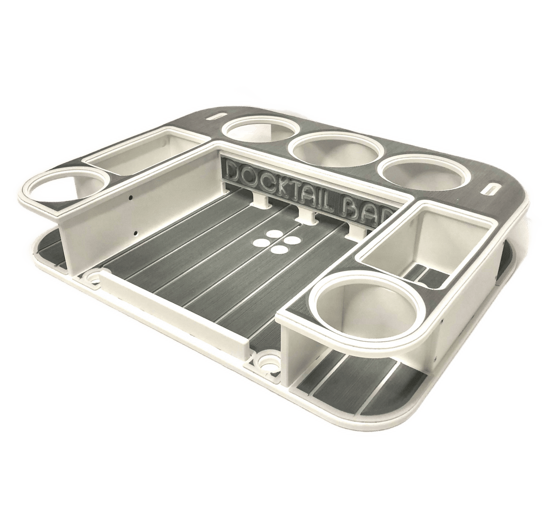 Docktail Butler Boat Table with Pontoon Boat Rail Mount